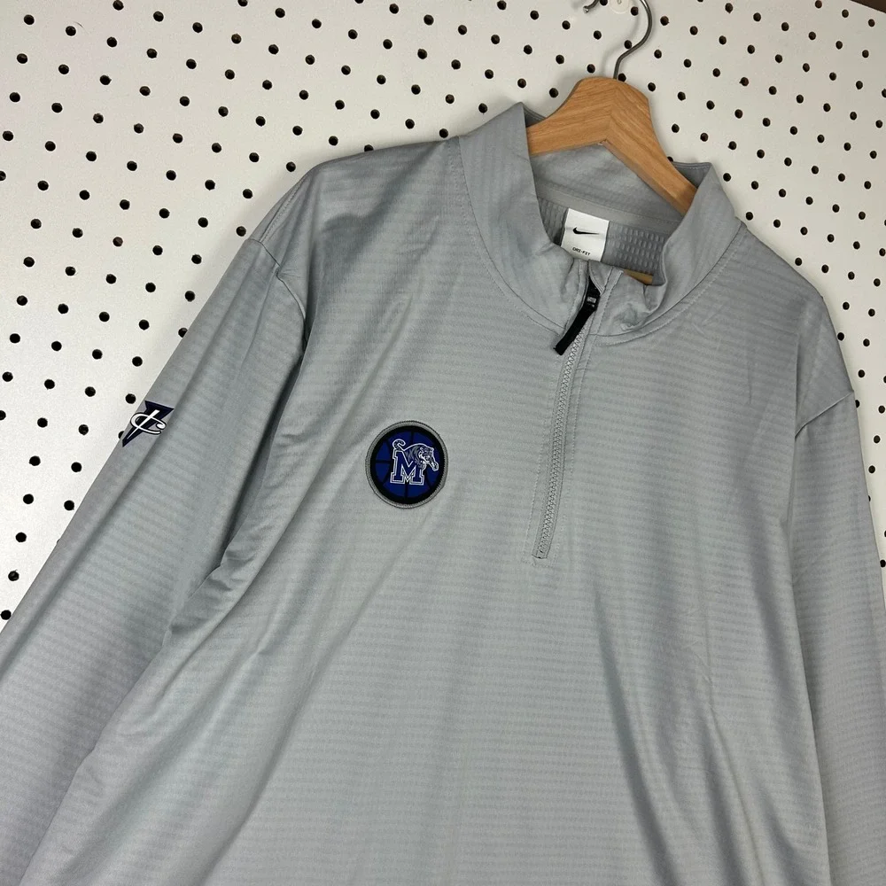 Nike Memphis Tigers Basketball 1 Cent Quarter Zip 3XL Grey Sideline Coach Penny